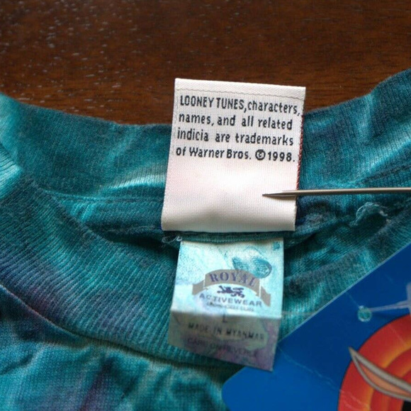 Vintage 90s 1998 Kids L Looney Tunes Cartoon Tweety Bird Shirt Tye Dye - Picture 4 of 5